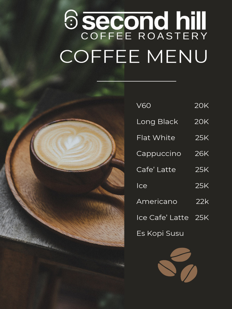 Black Coffee Menu A4 PDF