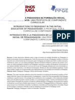 Introducao A Pedagogia Na Formacao Inicial de Peda