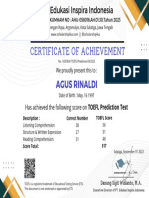 TOEFL E-Certificate - Agus Rinaldi