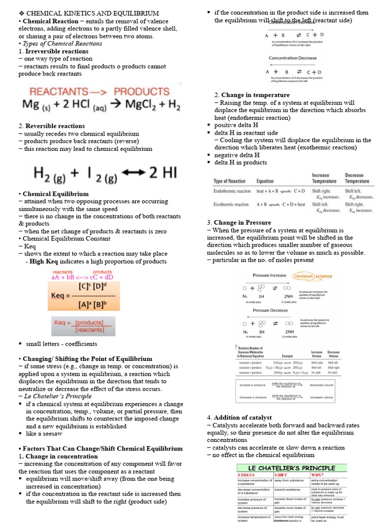 Chemical Kinetics and Equilibrium Overview | PDF