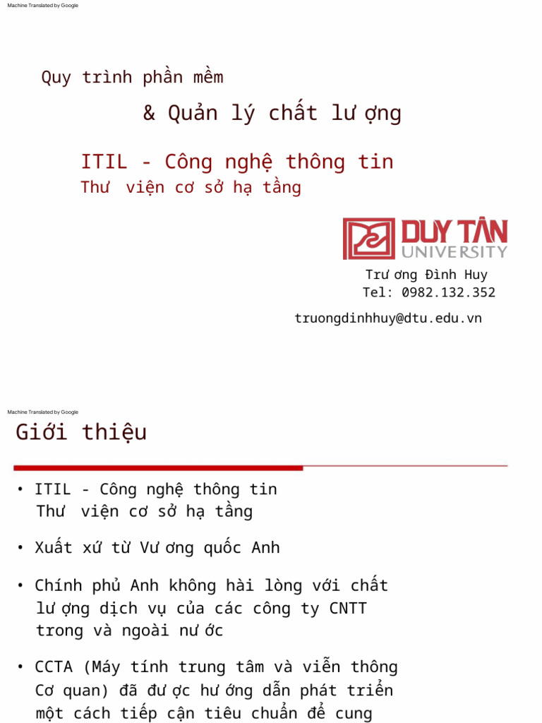 Lecture 05 - ITIL - Information Technology Infrastructure Library | PDF
