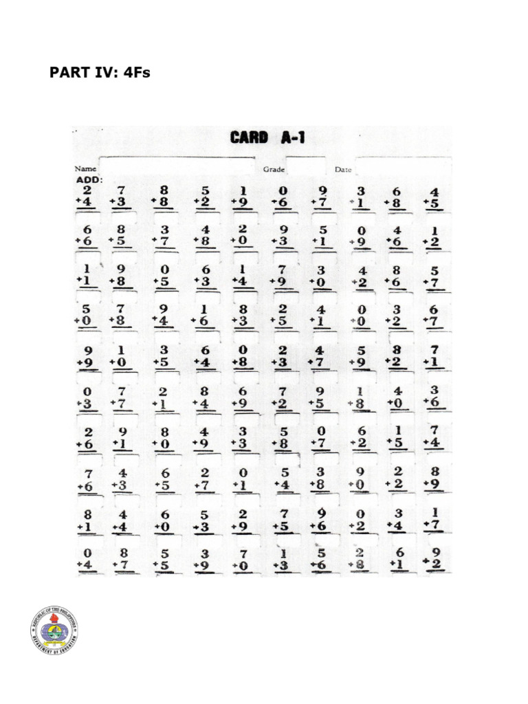 GRADE 1 3 4Fs | PDF