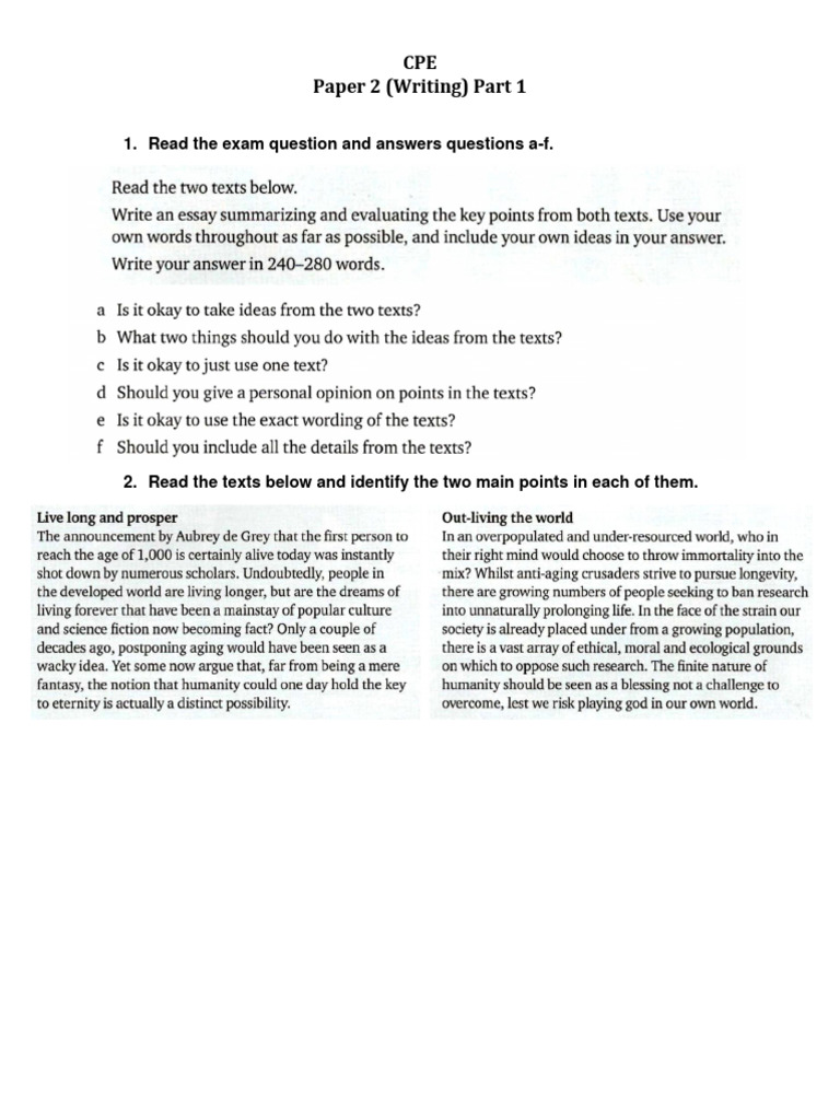 CPE Writing Part 1 Guide | PDF