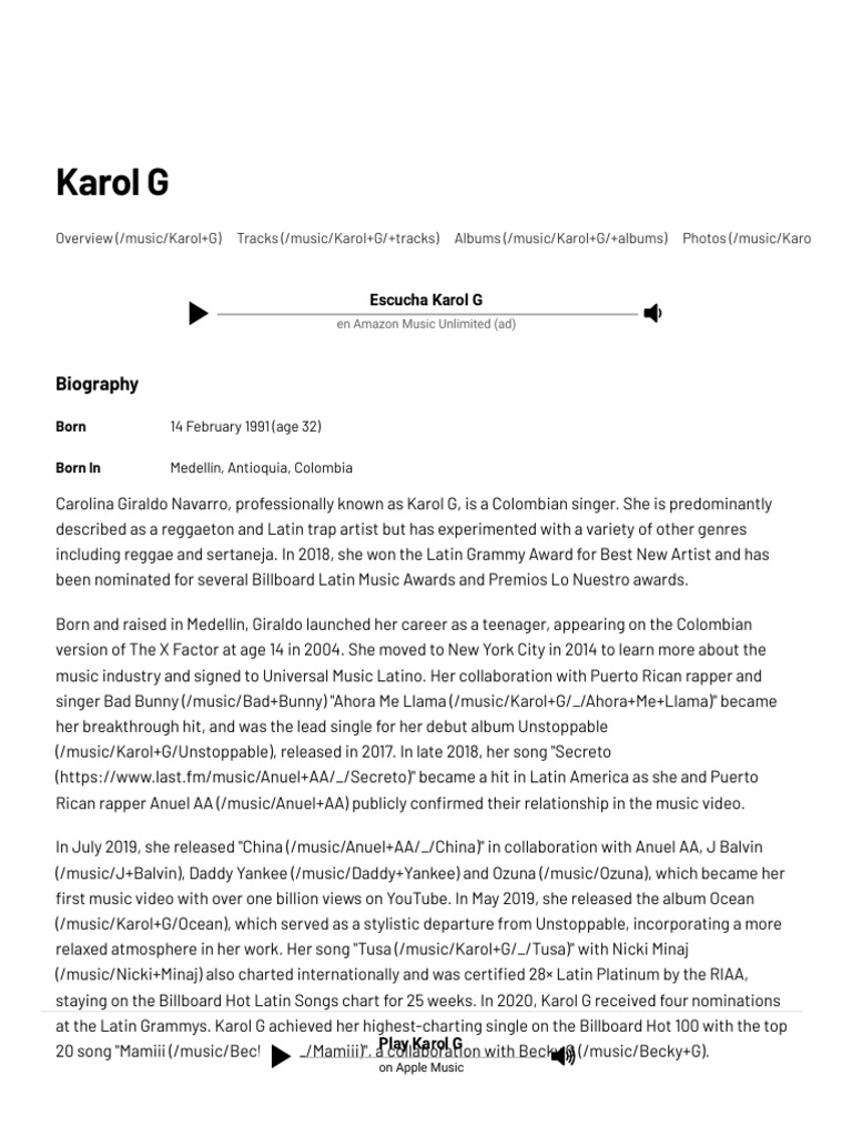 Rising to Fame at 28: Unpacking the Journey and Ascendancy of Karol G Age