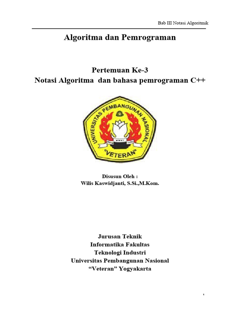 Notasi Algoritma & C++ | PDF | Metode & Bahan Ajar | Komputer