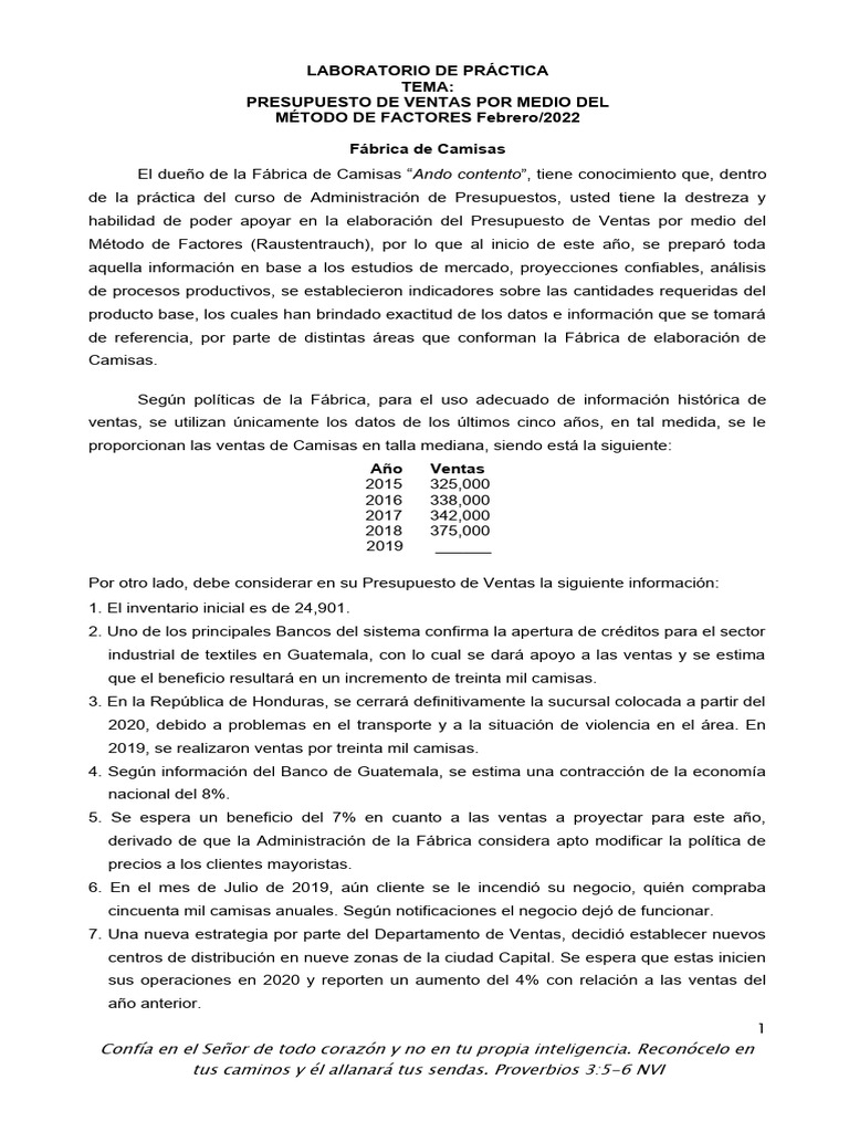 Laboratorio+de+Camisas+M%C3%A9todo+de+Factores+Febrero+2022 | PDF