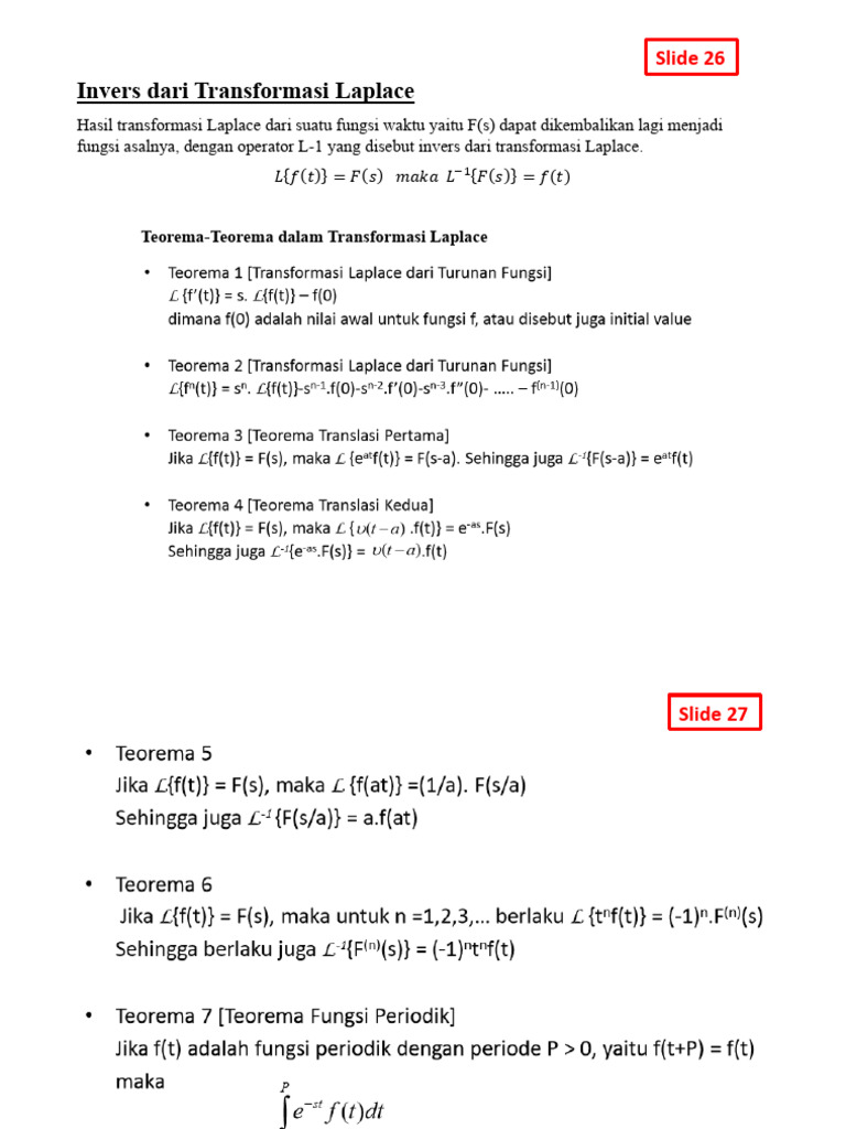 Invers Transformasi Laplace dan Contoh | PDF
