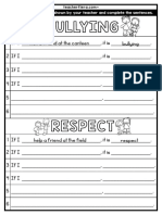 Respect or Bullying Worksheet & Poster