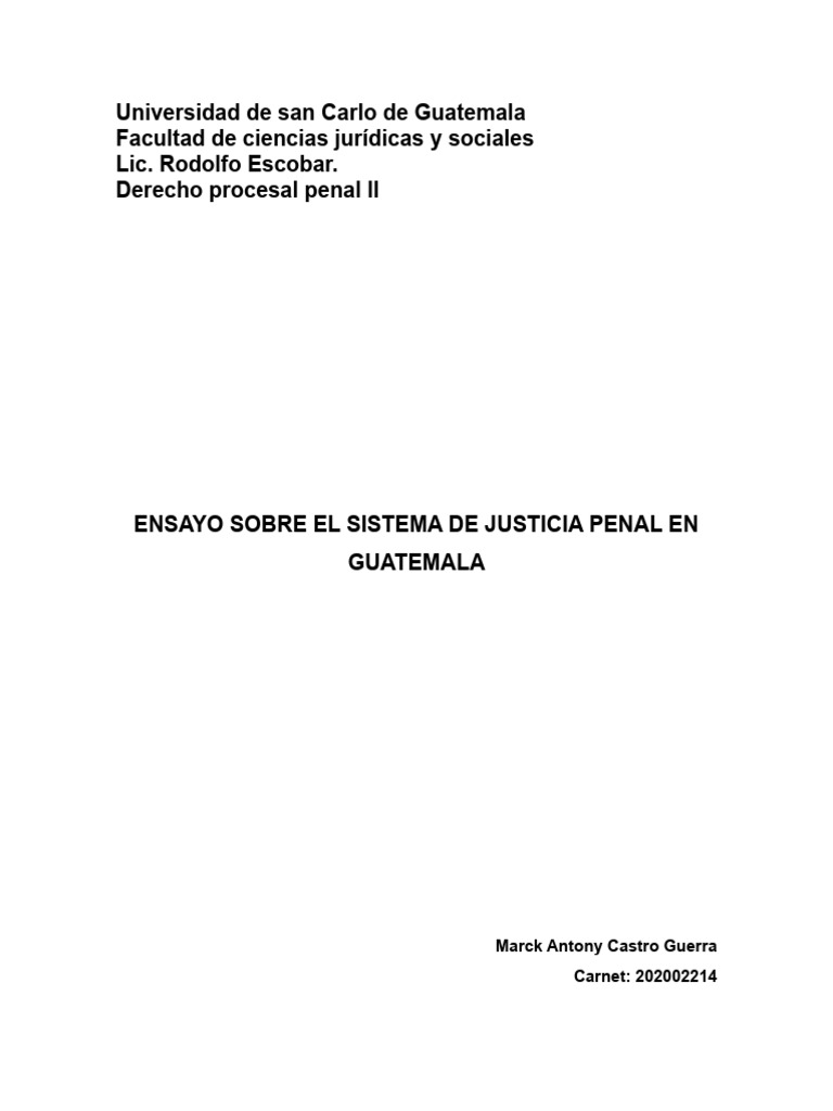 Sistema de Justicia Penal en Guatemala | PDF | Apelación | Derecho penal