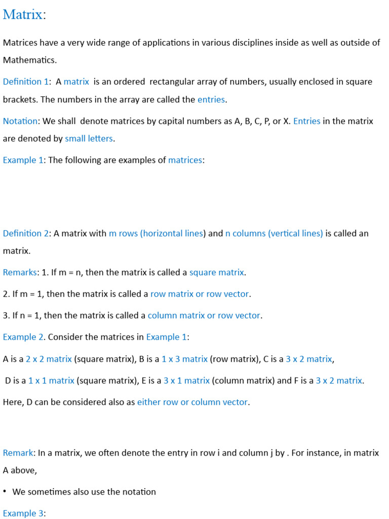 Understanding Matrices and Their Operations | PDF | Science ...