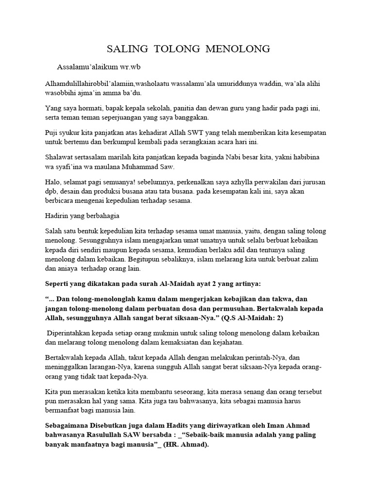 saling tolong menolong pidato maulid PDF