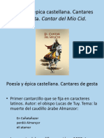 Diapositivas Tema 2 Poesía y Épica Castellana. Cantar Del Mío Cid