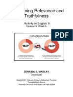 Final English 9 Q3 W5 Determining Relevance and Truthfulness of Material Viewed LAS