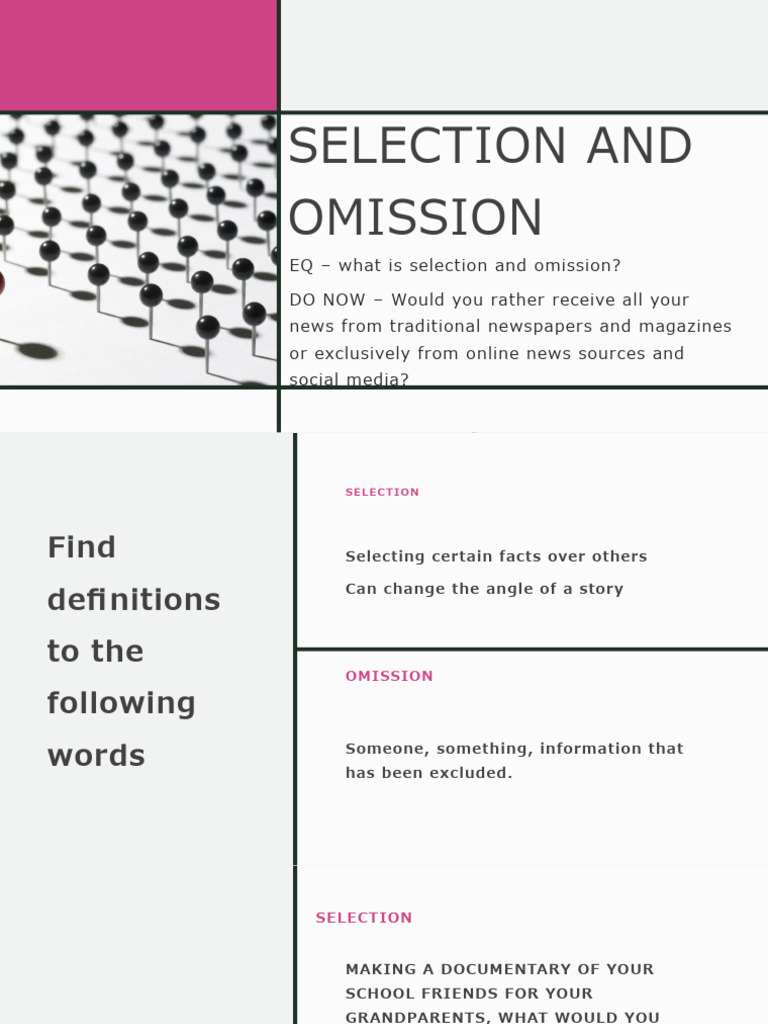 Understanding Selection and Omission | PDF | Social Science | Science ...