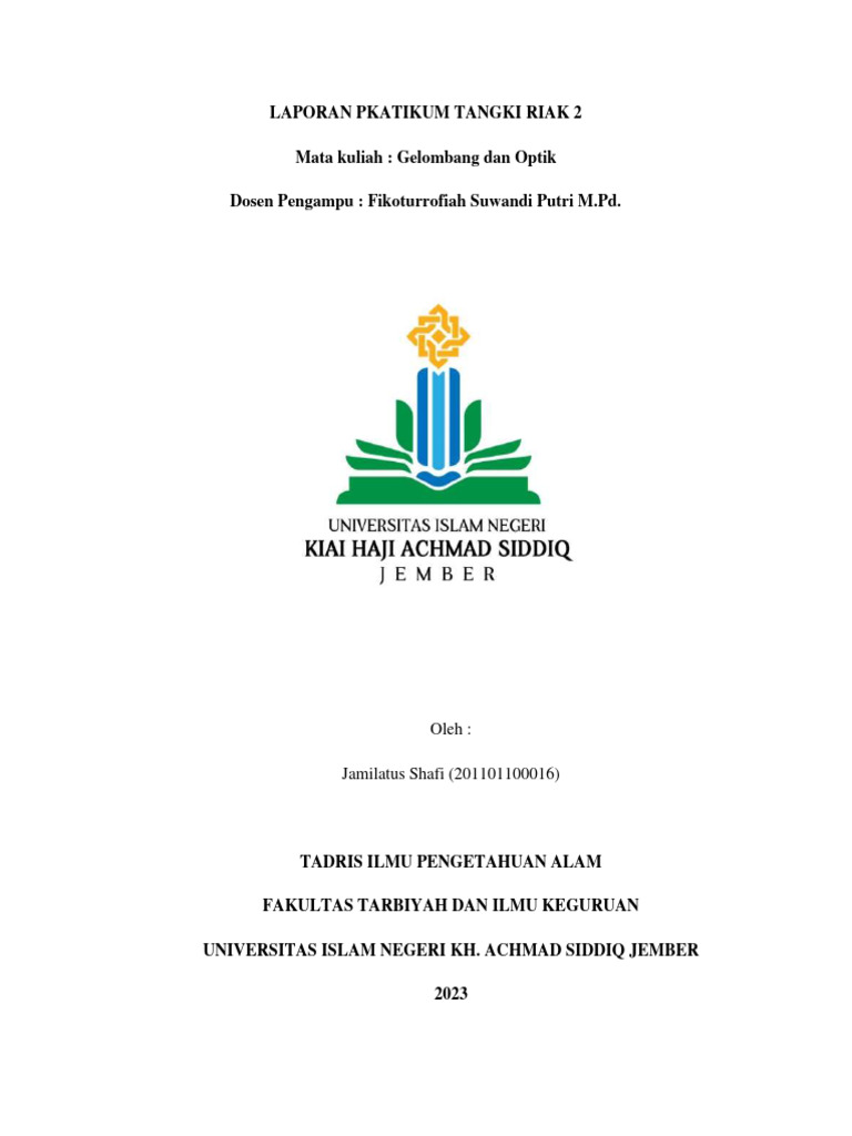 Laprak Tangki Riak 2 Jamilatus Shafi | PDF