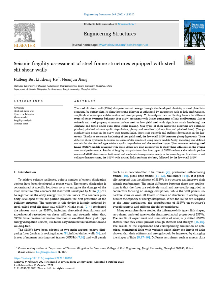 ADD 4 - Seismic Fragility Assessment of Steel Frame Structures Equipped ...