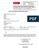 Lampiran-III Format Surat Keterangan Kerja PPPK Teknis BNPT 2023