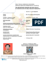 The Indonesian Health Workforce Council: Registration Certificate of Oral Health Therapist