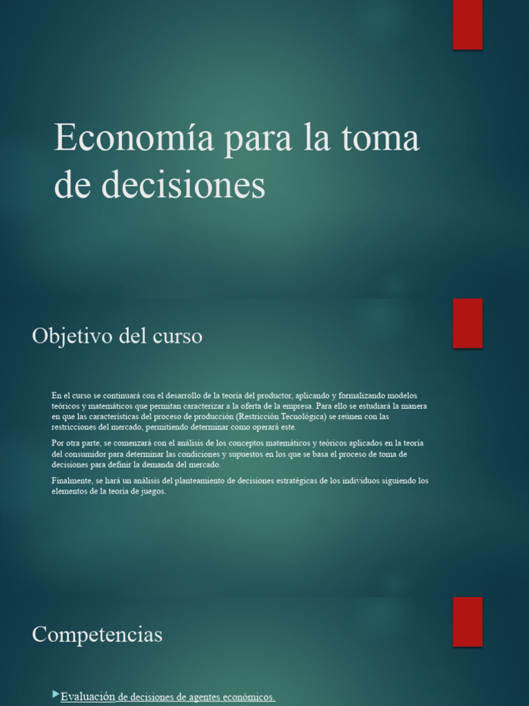 Economía para la toma de decisiones | PDF | Mercado (economía) | Modelo ...