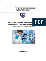 Manual para El Uso Correcto Del Laboratorio de Química y La Elaboración de Los Informes.