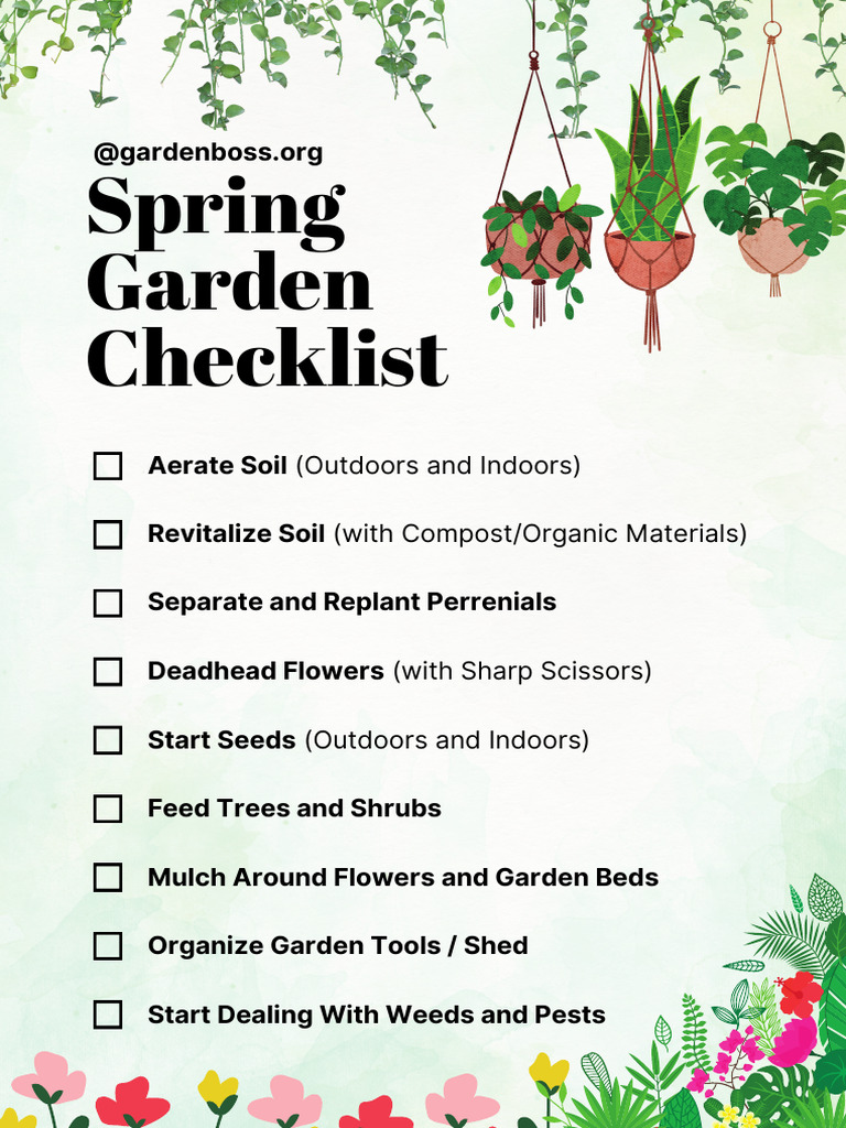 Simple Spring Check List For Garden 1 | PDF