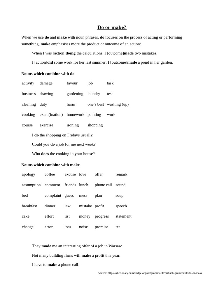 Do vs make pdf