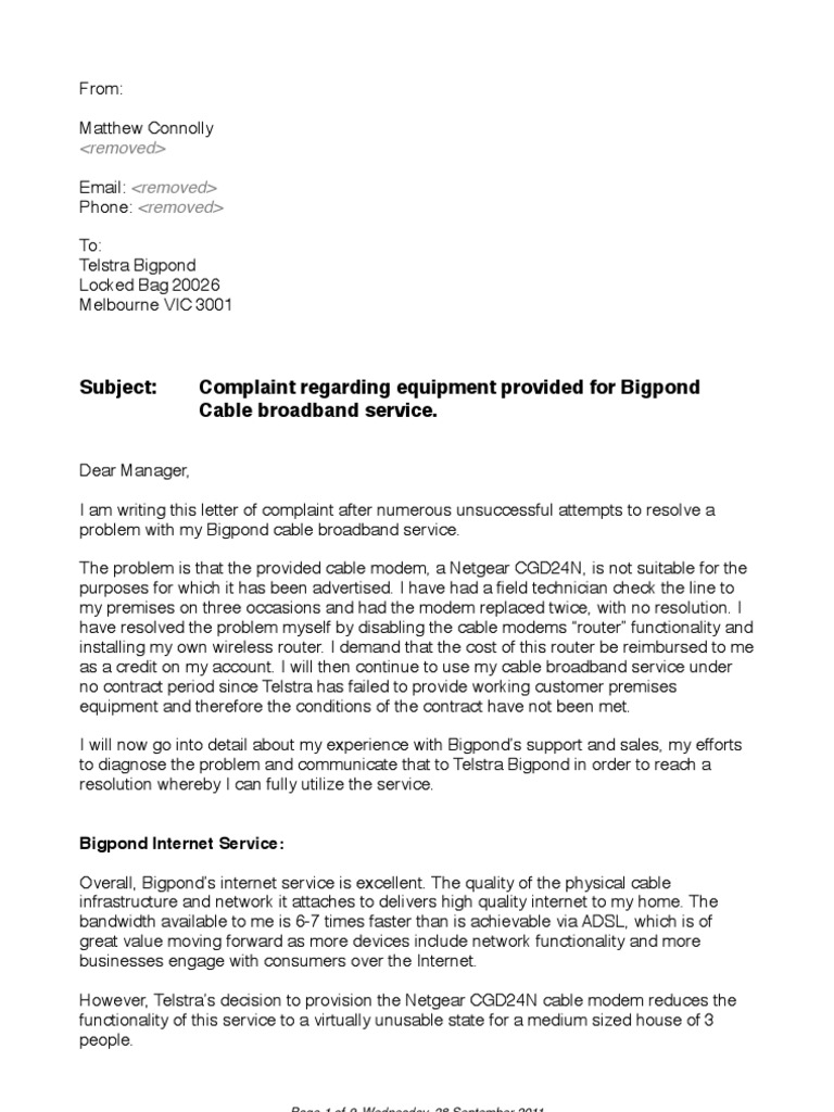How to write a complaint letter to telstra picture