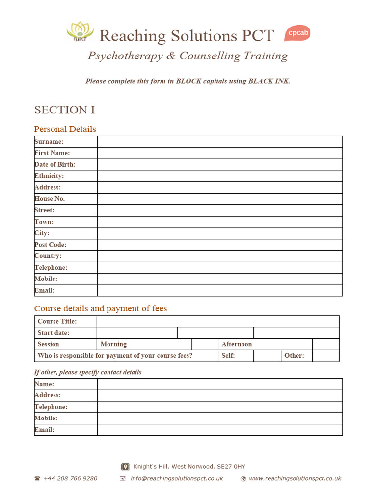 Course Application Form New(3) | PDF