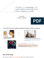 The Effect of Prior L1 Knowledge On The Implicit and Explicit Learning of L2 Syntax From Reading A Novel