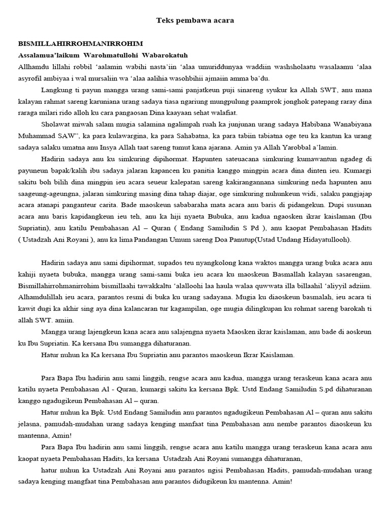 Teks Mc Sunda | PDF