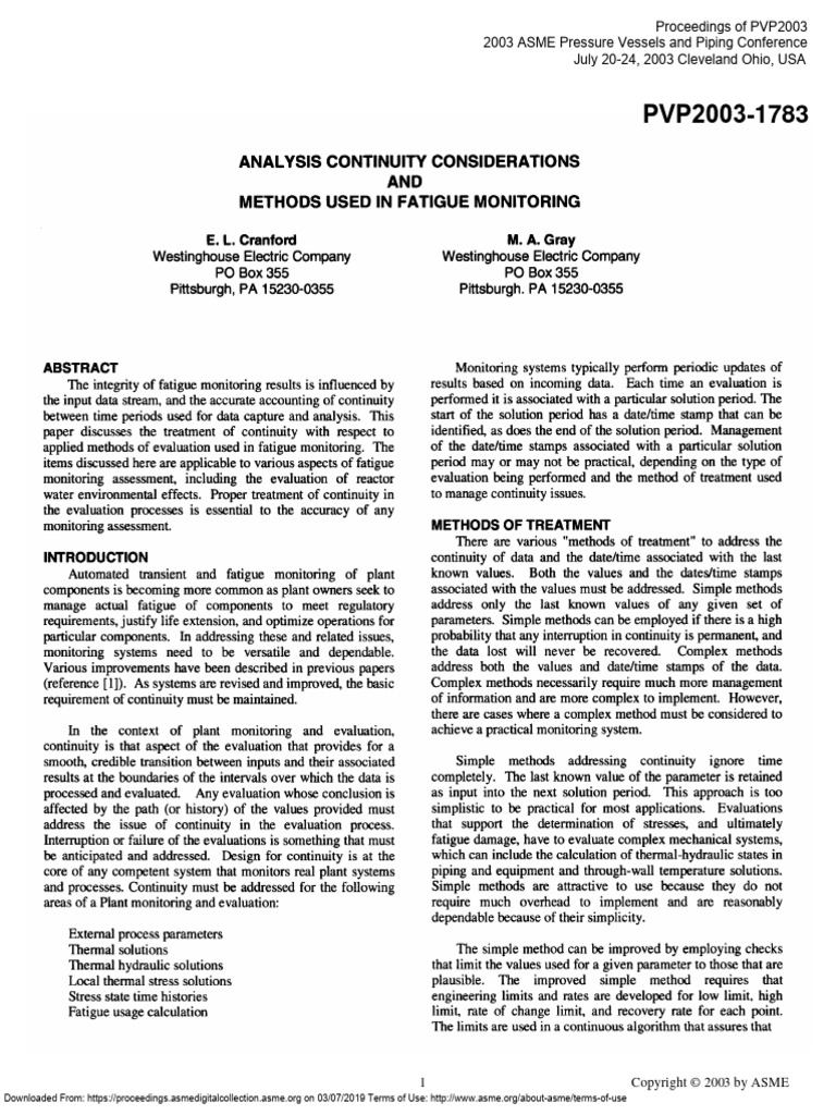 Methods Used In Fatigue Monitoring Pdf Fatigue Material Evaluation