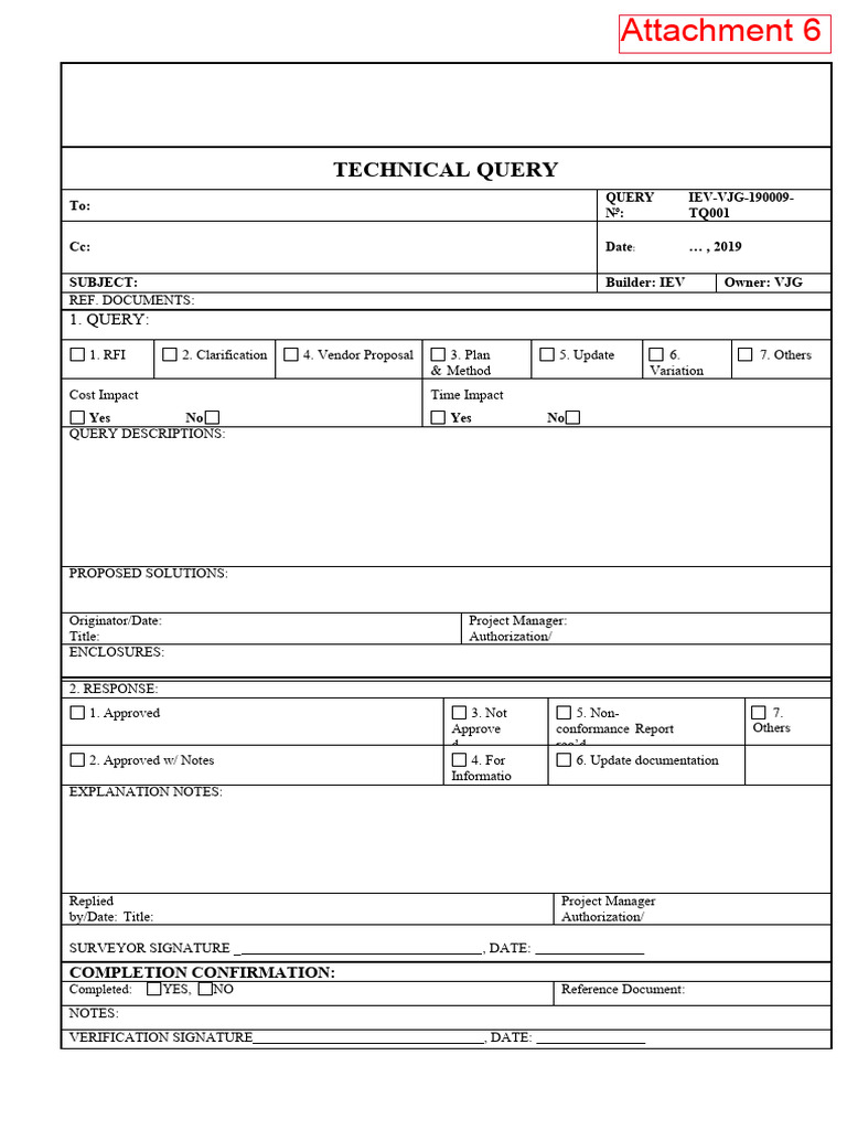 Technical Query Form Template | PDF