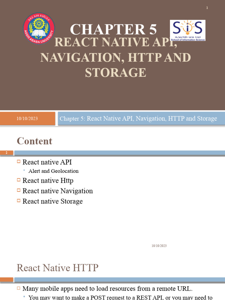 Chapter-5 React Native API, HTTP, Navigation, and Storage | PDF ...