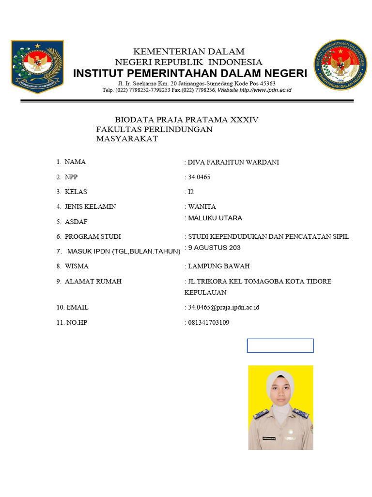 Diva Biodata | PDF