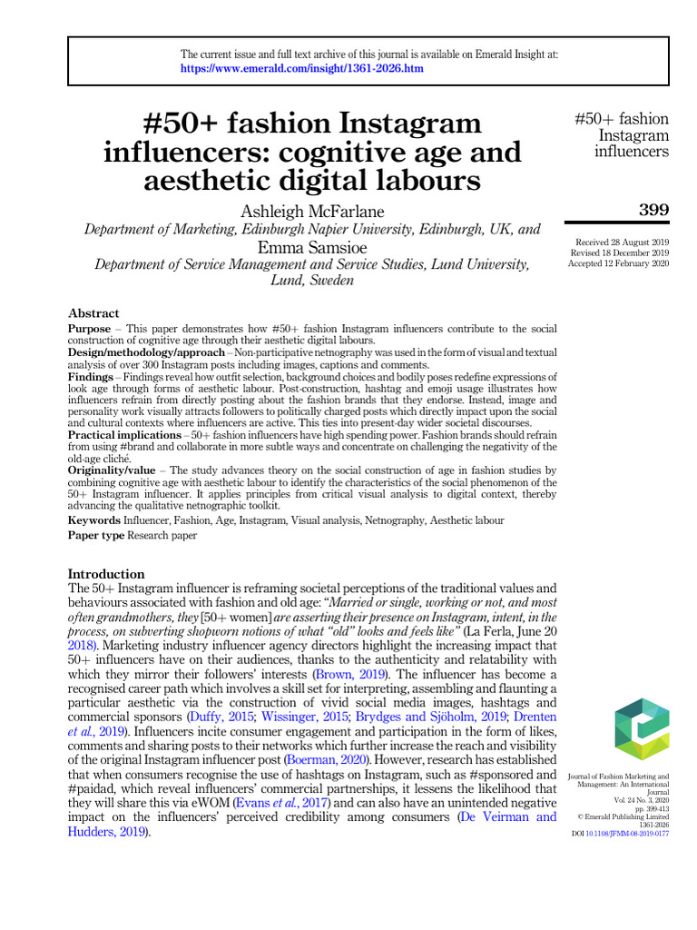 50 Fashion Influencers | PDF | Social Science