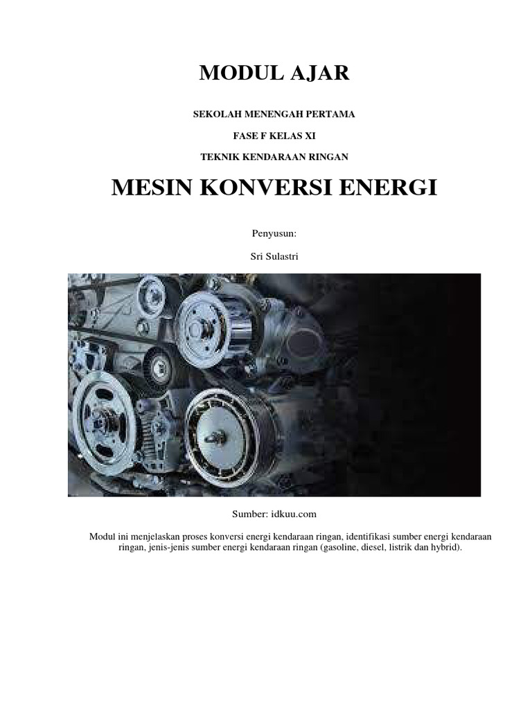 Modul Ajar Teknik Kendaraan Ringan Mesin Konversi Energi Fase F Pdf ...
