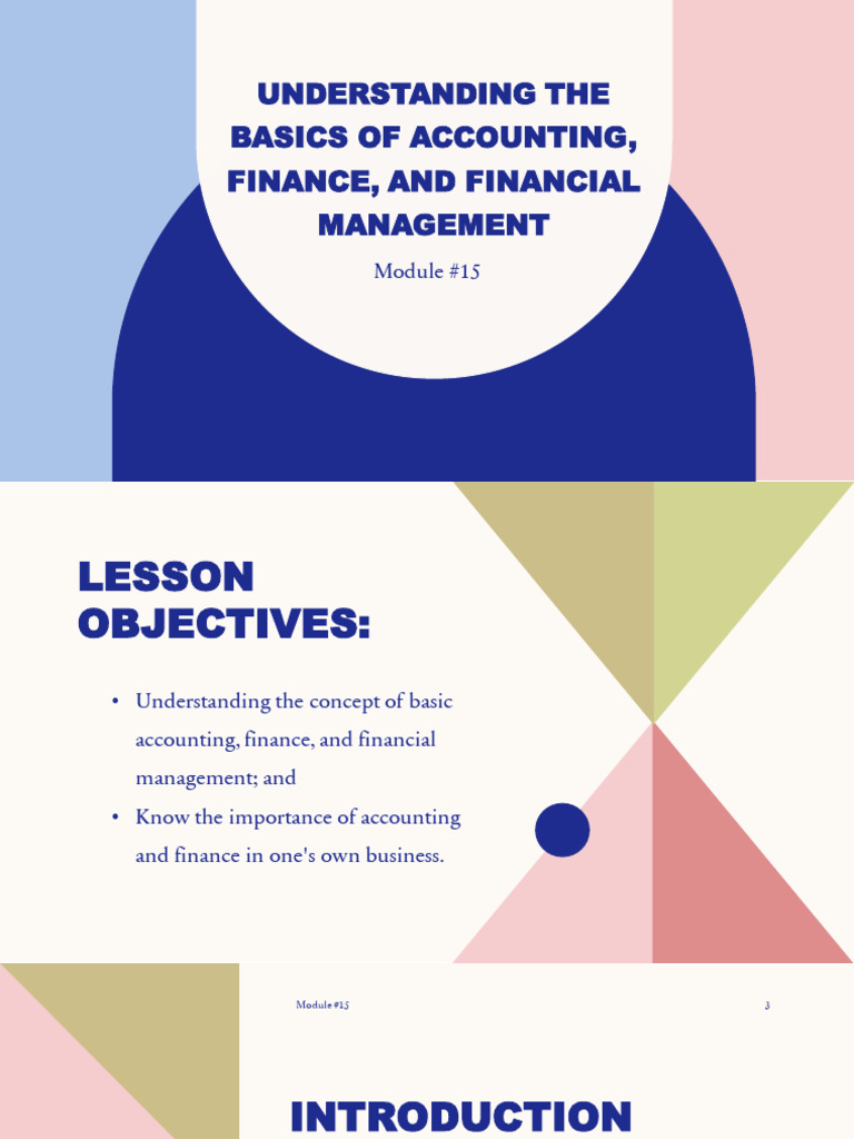 Understanding the basics of accounting finance and financial
