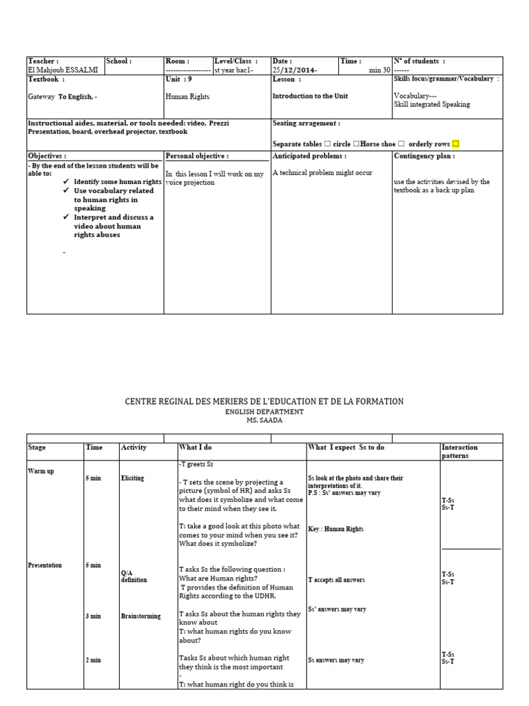 Lesson Plan Template-1 | PDF | Cognition | Cognitive Science