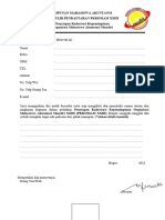 Formulir Pendaftaran PKKOMAM XXIII RSF