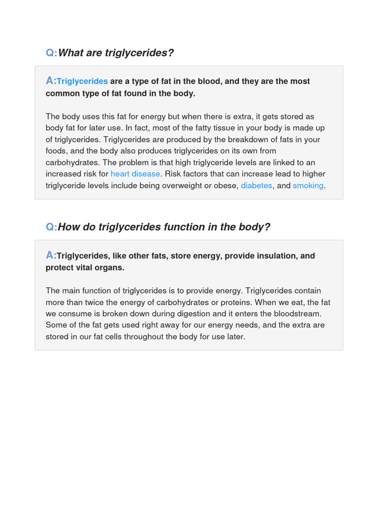 Triglycerides As | PDF