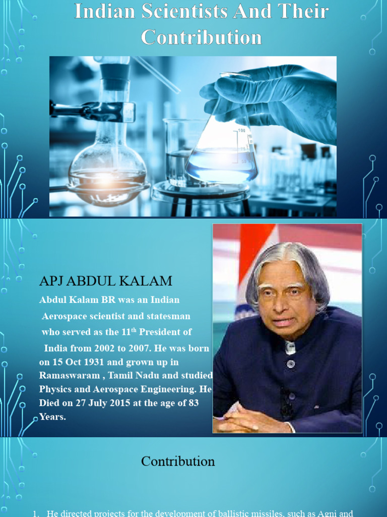 Science Presentation On Indian Scientists And Their Contribution By Jai