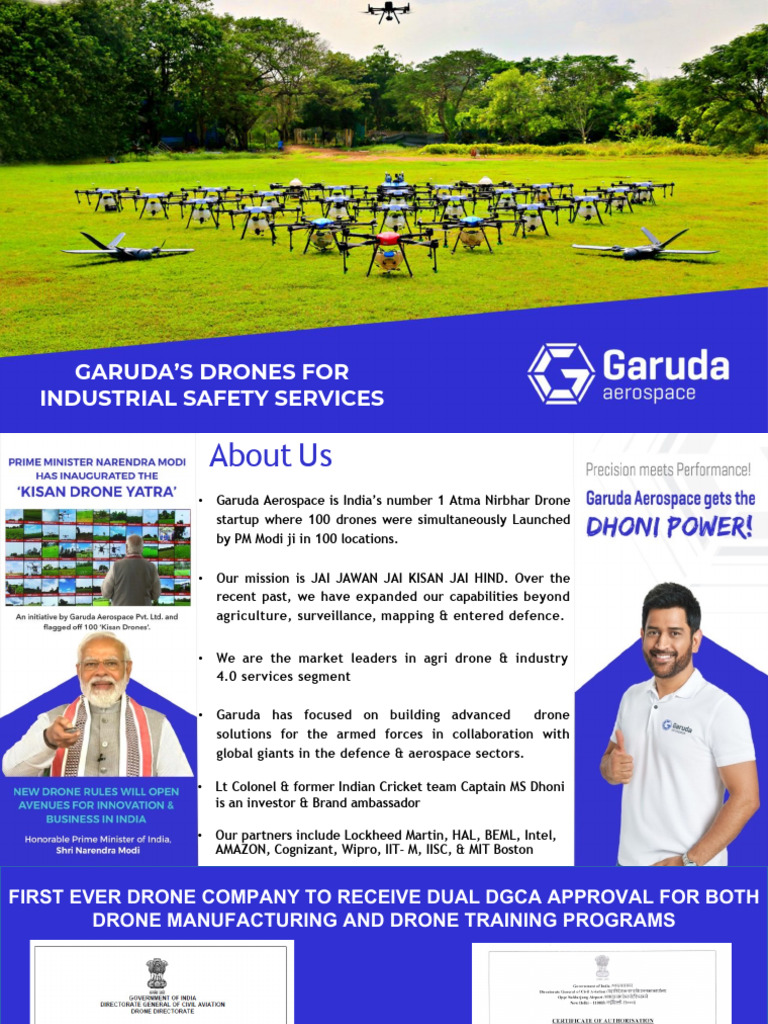 Garuda S Drones For Industrial Safety Services Pdf Unmanned Aerial