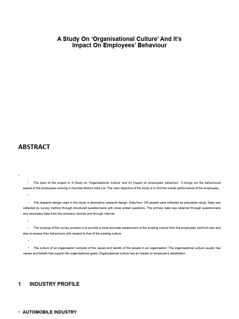 Impact of Culture on Employee Behavior | PDF