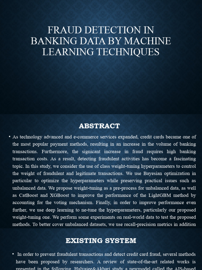 Fraud Detection in Banking Data by Machine | PDF