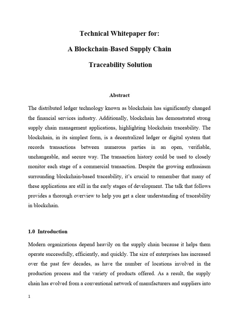 Supply Chain Traceability Pdf