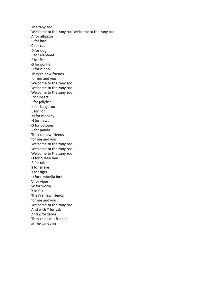 The Zany Zoo | PDF