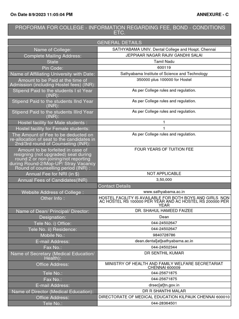 View Institute Profile Details | PDF