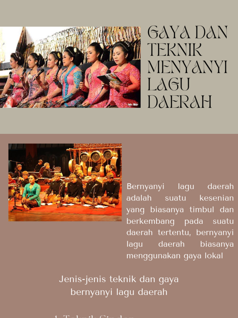 Gaya Dan Teknik Menyanyi Lagu Daerah | PDF