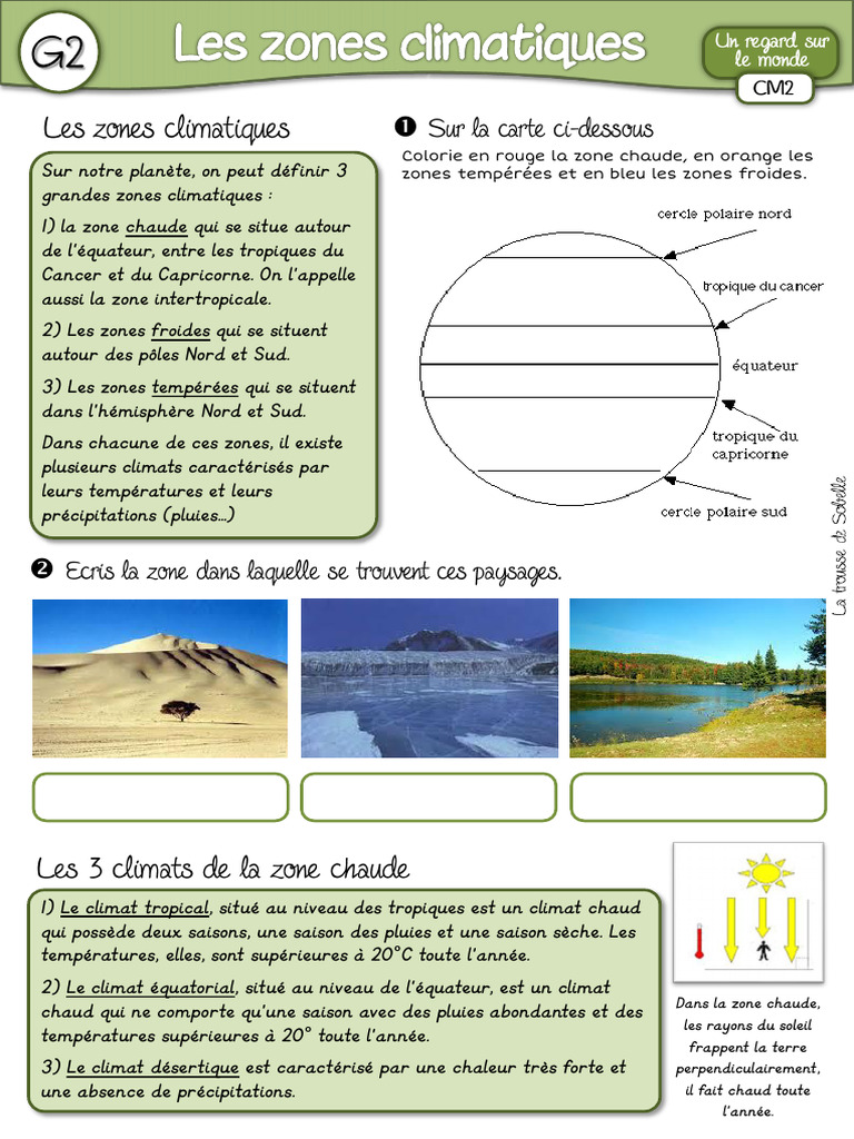 Zones climatiques : chaud, tempéré, froid | PDF | Climat | Tropiques