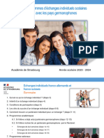 Presentation Des Programmes D Echanges Individuels en Pays Germanophones - Drareic 2023-2024